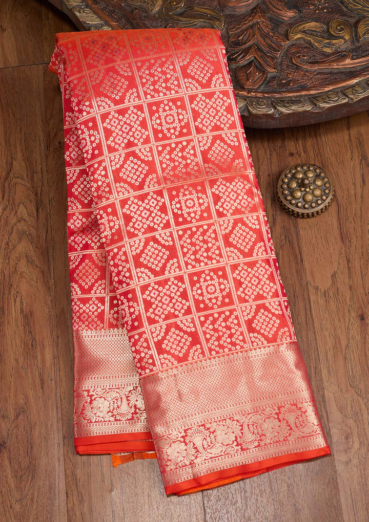 Orange Zariwork (Gold) Silk Silk_Saree
