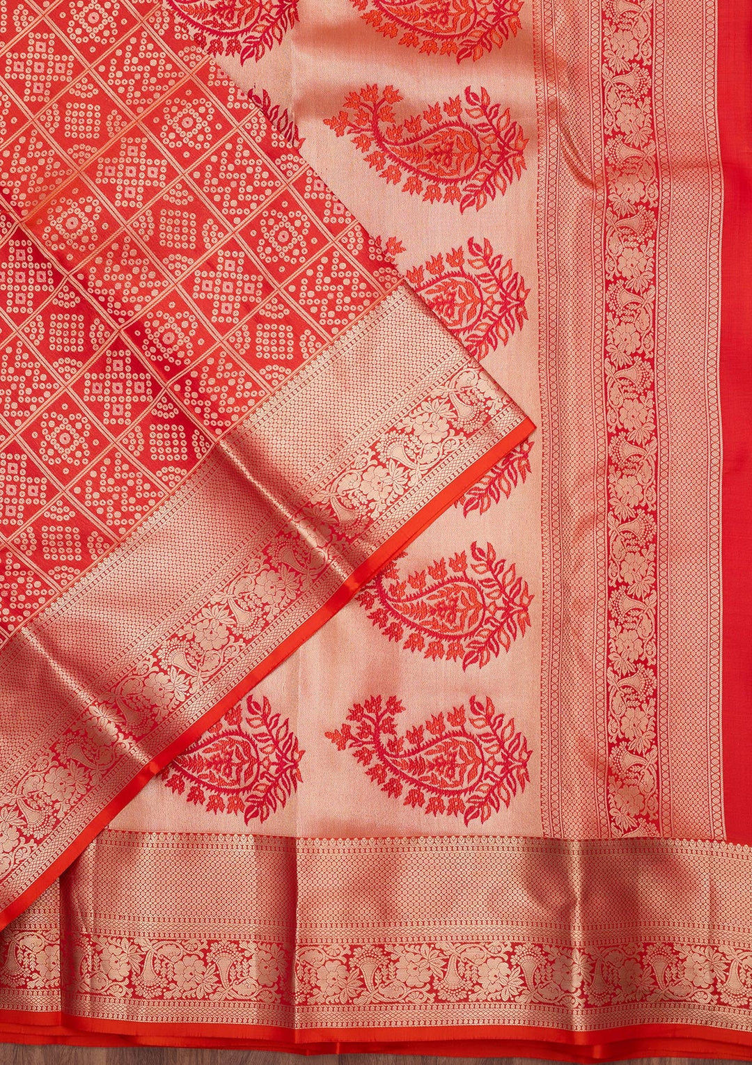 Orange Zariwork (Gold) Silk Silk_Saree