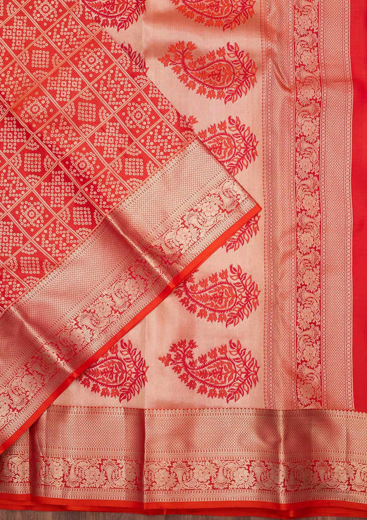 Orange Zariwork (Gold) Silk Silk_Saree
