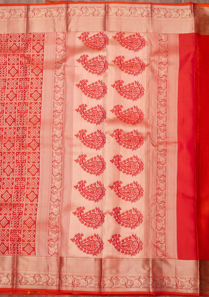 Orange Zariwork (Gold) Silk Silk_Saree