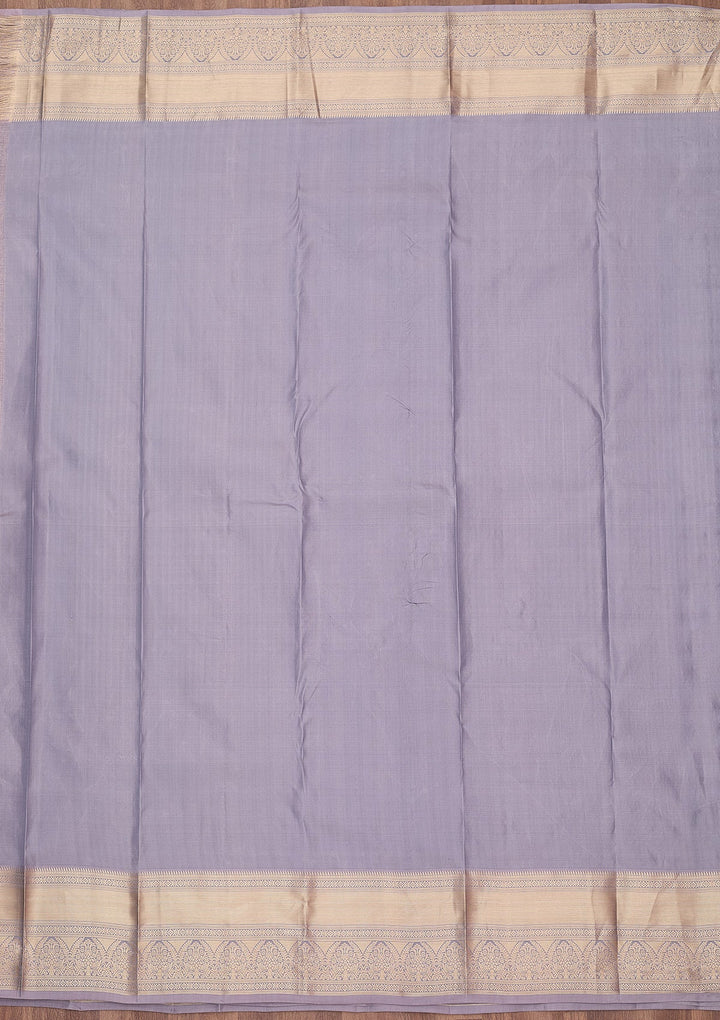 Grey Zariwork (Silver) Silk Silk_Saree