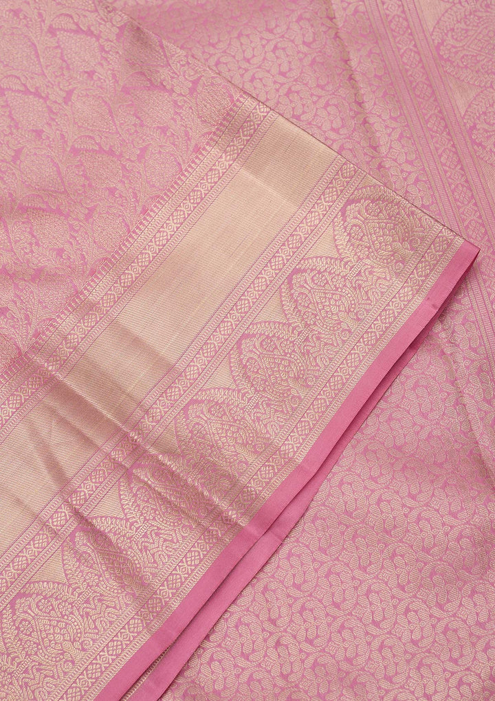 Onion Pink Zariwork (Silver) Silk Silk_Saree