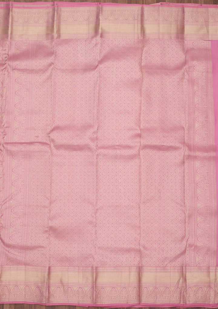 Onion Pink Zariwork (Silver) Silk Silk_Saree