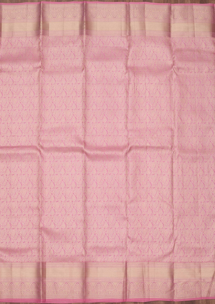 Onion Pink Zariwork (Silver) Silk Silk_Saree