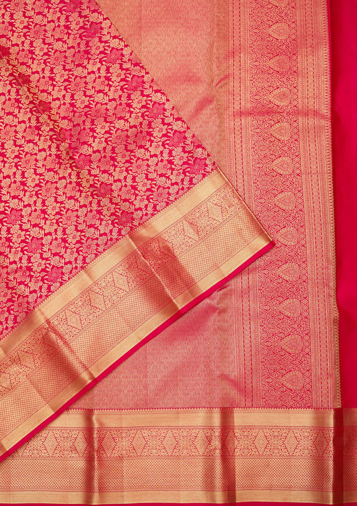 Rani Pink Zariwork (Gold) Silk Silk_Saree