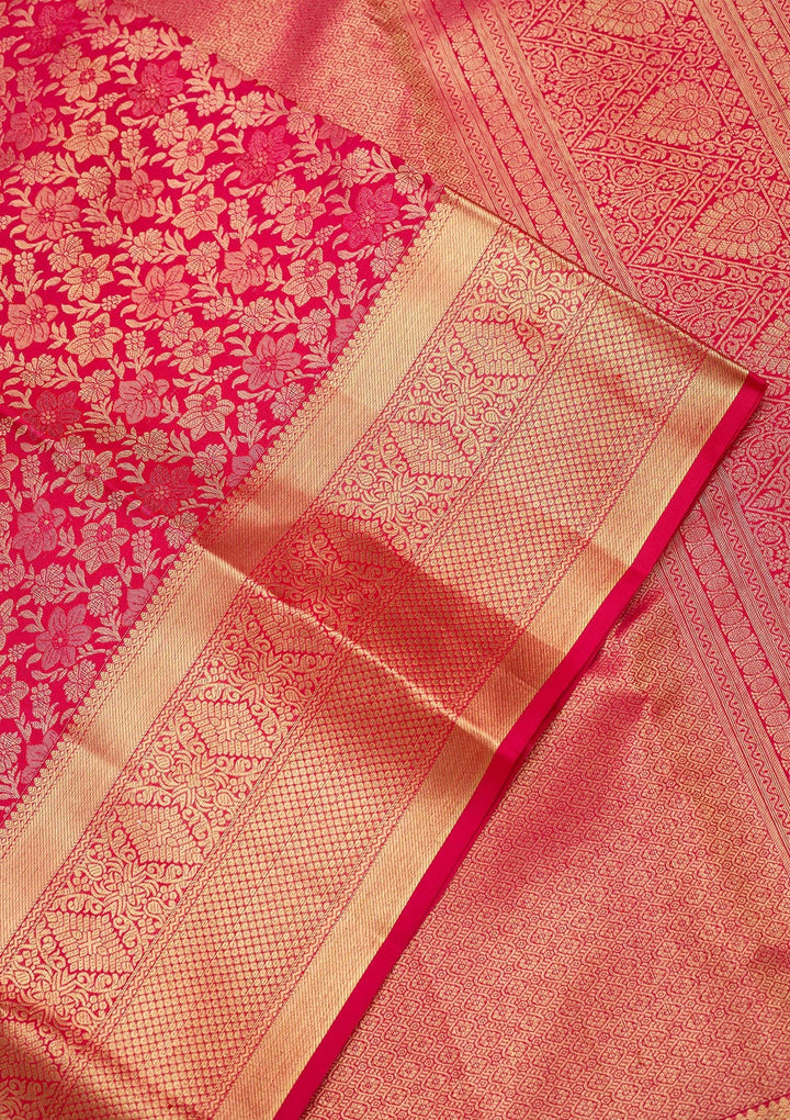 Rani Pink Zariwork (Gold) Silk Silk_Saree