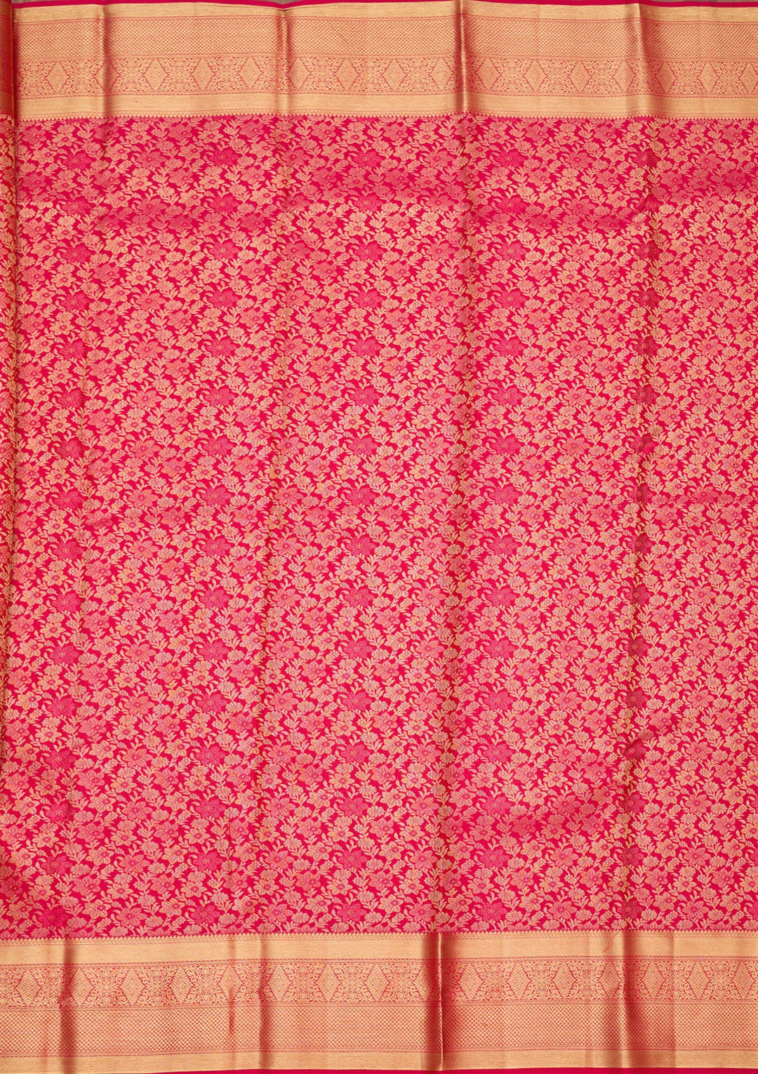 Rani Pink Zariwork (Gold) Silk Silk_Saree