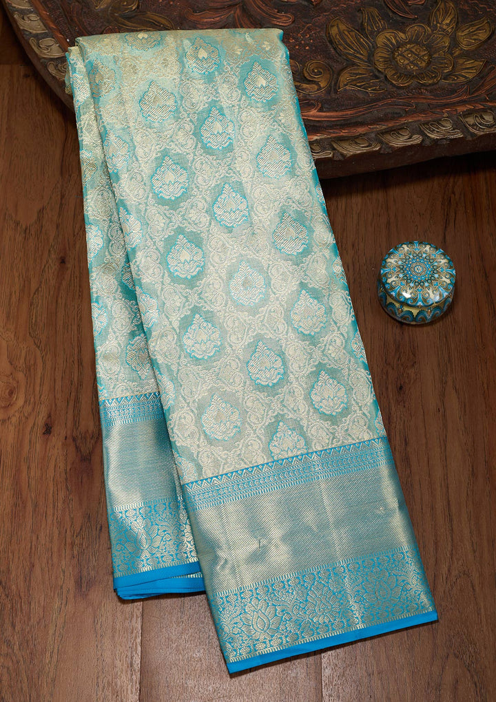 Blue Zariwork (Gold) Silk Silk_Saree