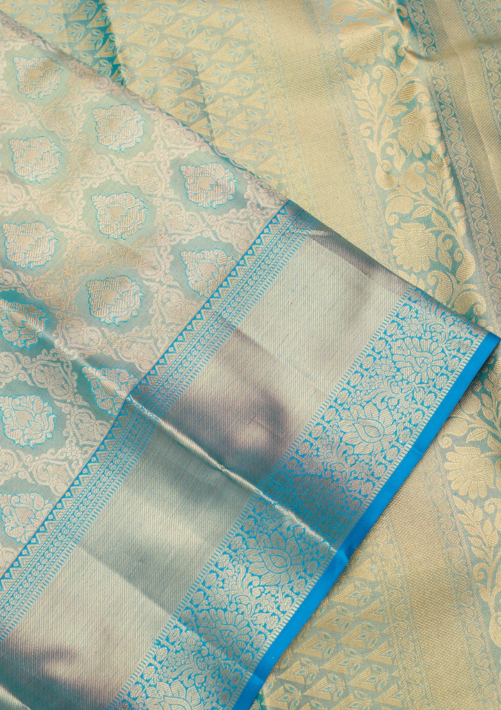 Blue Zariwork (Gold) Silk Silk_Saree