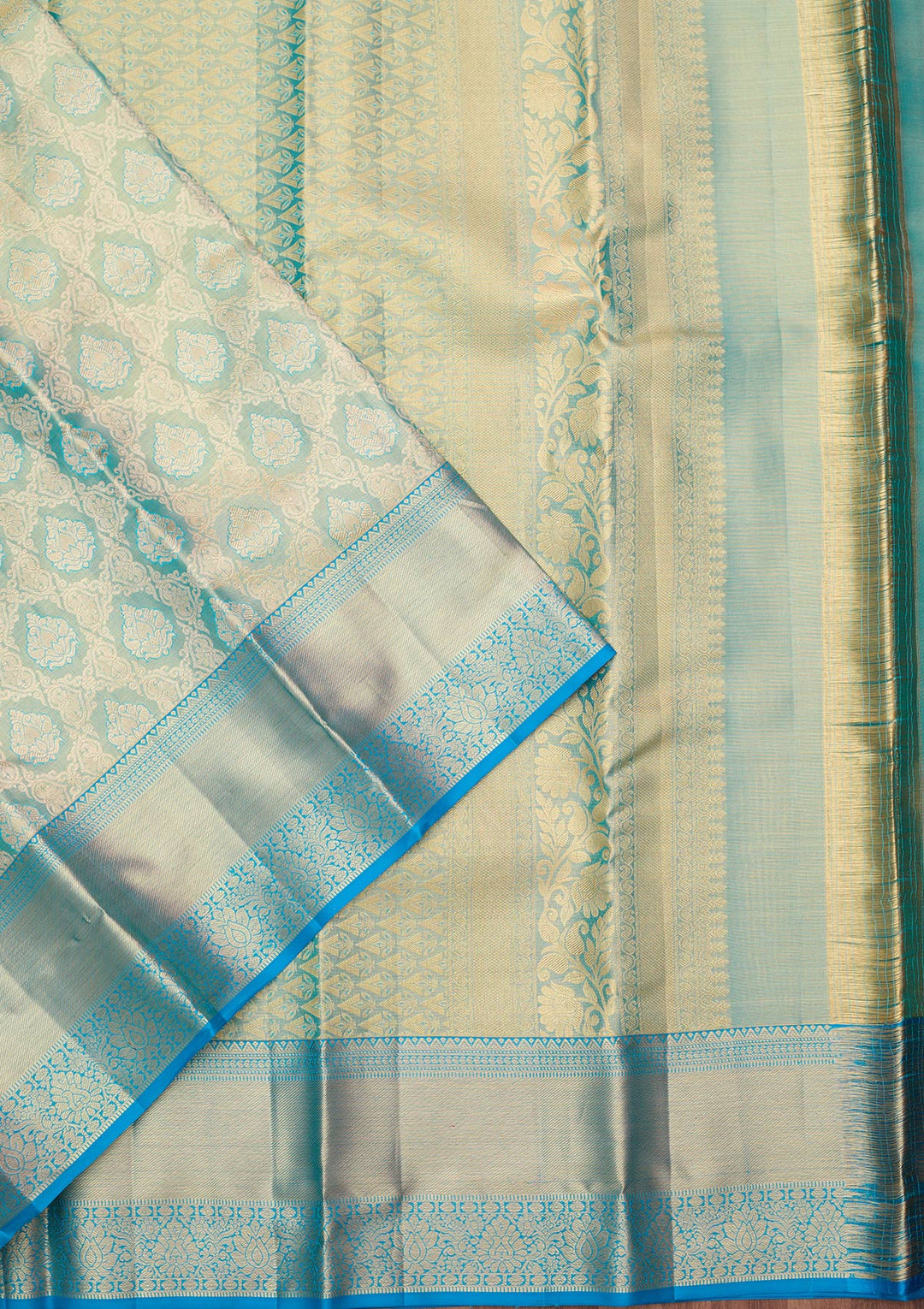 Blue Zariwork (Gold) Silk Silk_Saree