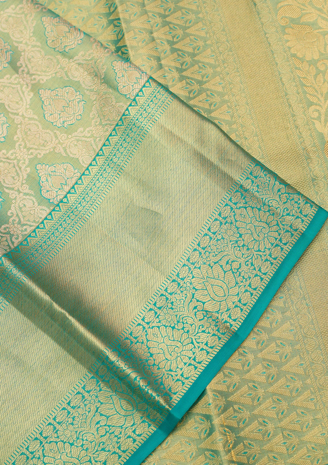 Rama Green Zariwork (Gold) Silk Silk_Saree