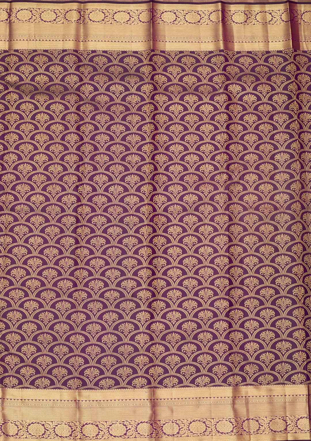 Purple Silk Jaal Gold Zariwork Saree With Matching Blouse Piece