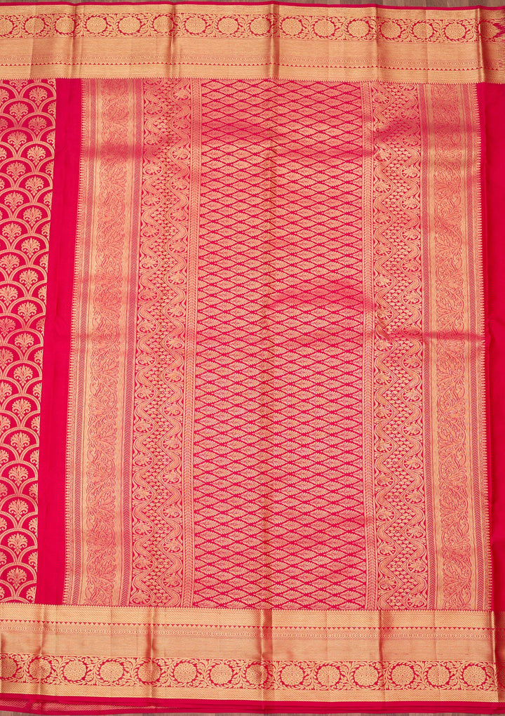 Rani Pink Zariwork (Gold) Pure Silk Silk_Saree