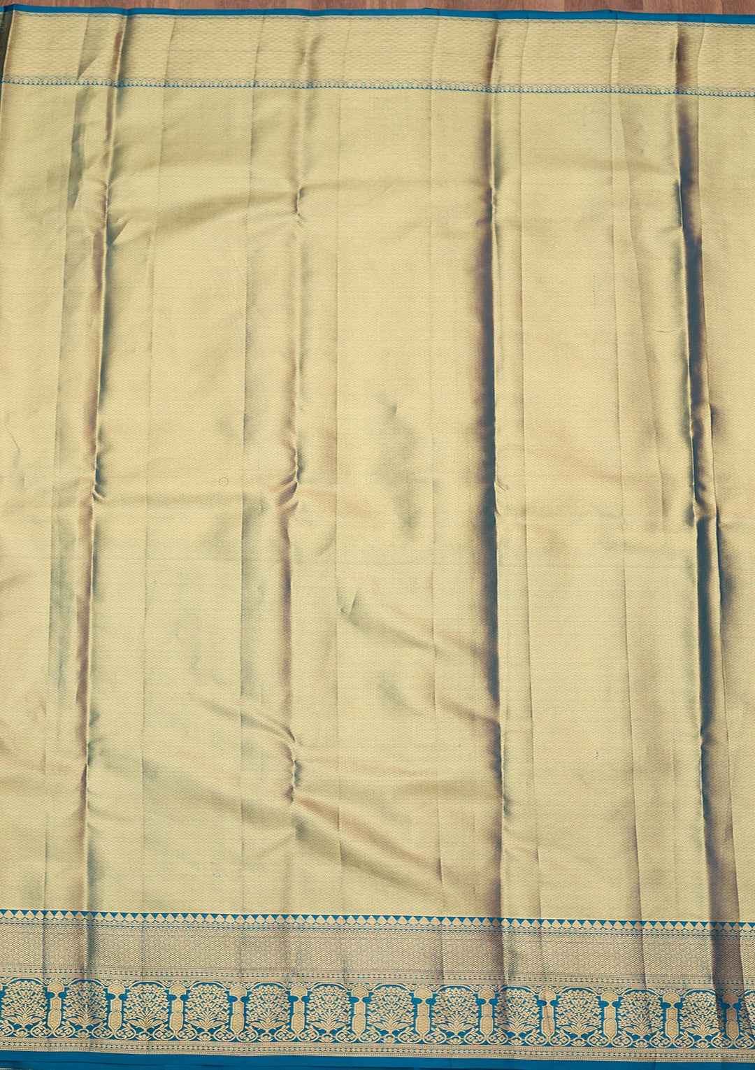 Peacock Blue Zariwork (Gold) Silk Silk_Saree