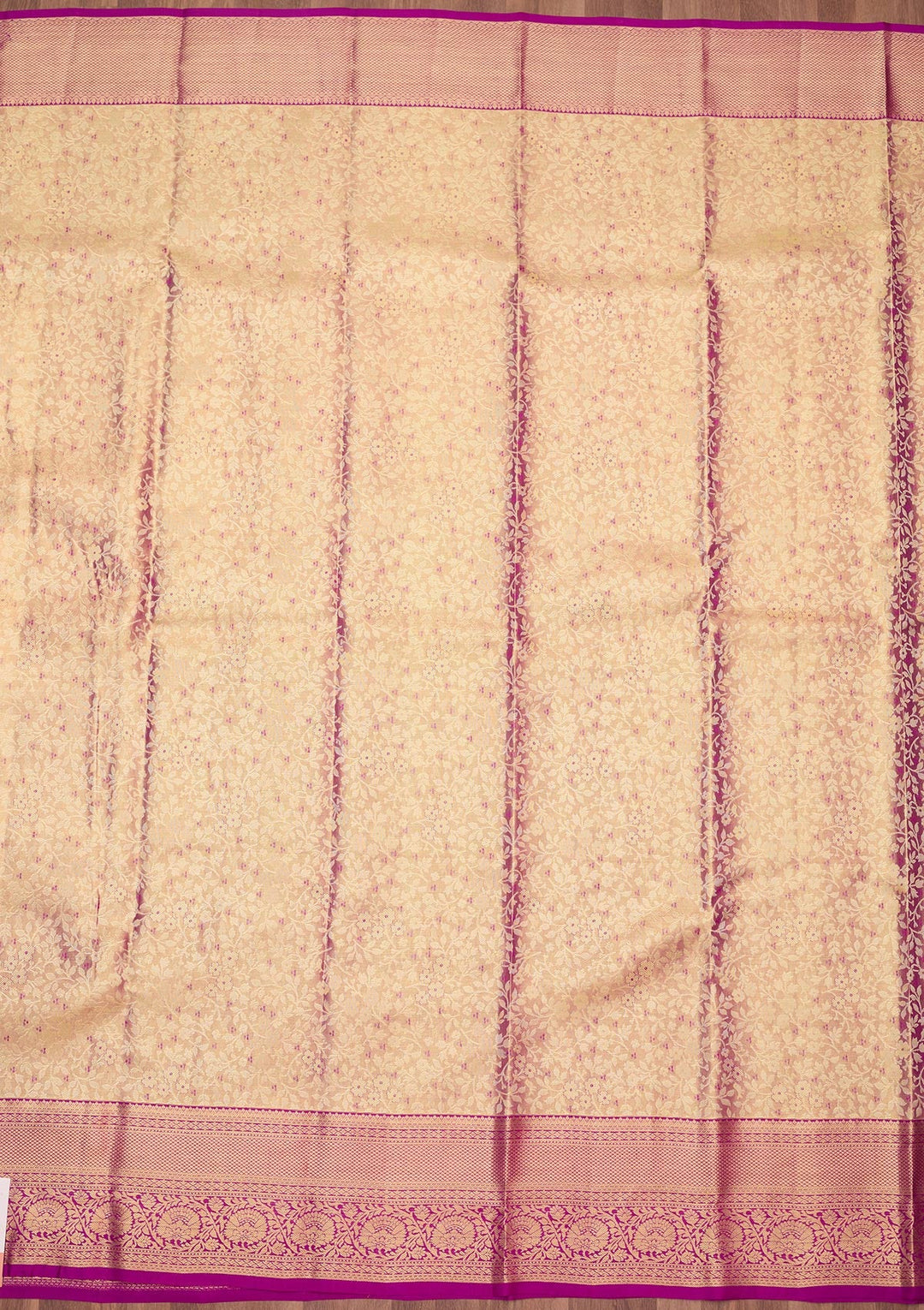 Magenta Pink Zariwork (Gold) Silk Silk_Saree