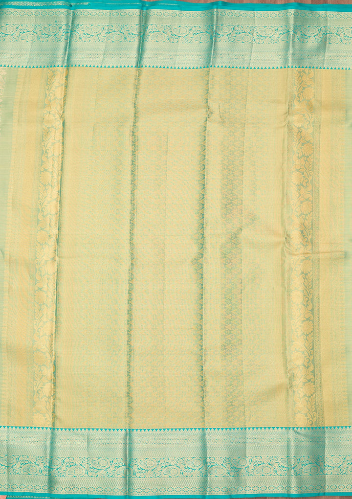 Sea Green Dharmavaram Pure Silk Saree
