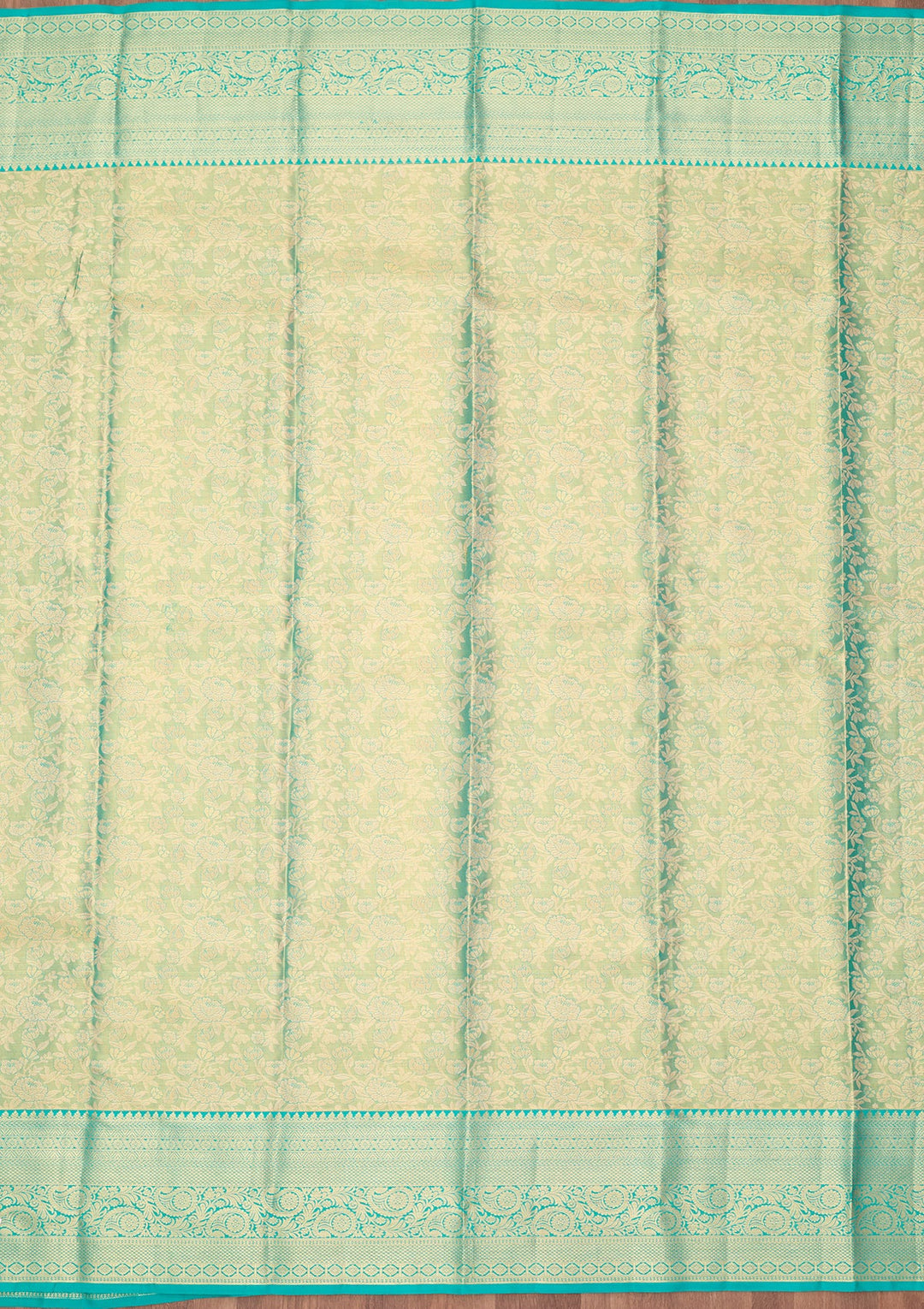 Sea Green Dharmavaram Pure Silk Saree