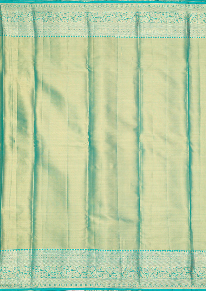 Sea Green Dharmavaram Pure Silk Saree