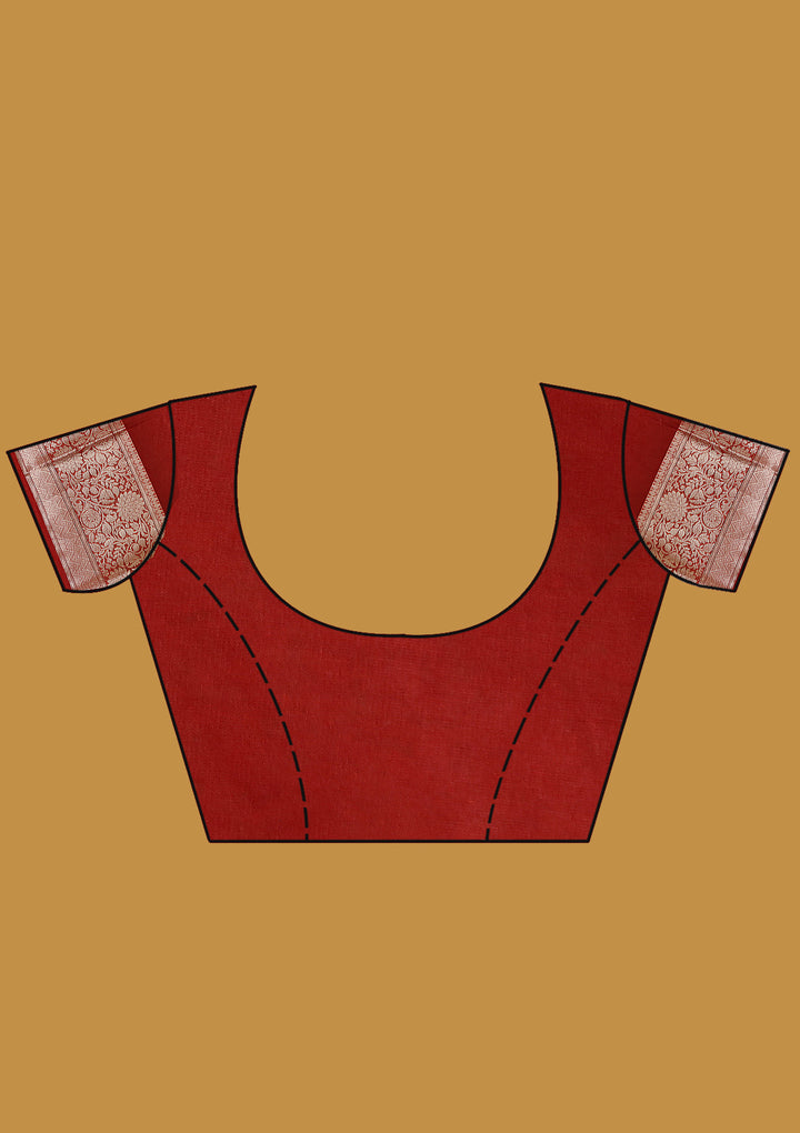 Red Zariwork Cotton Silk Saree