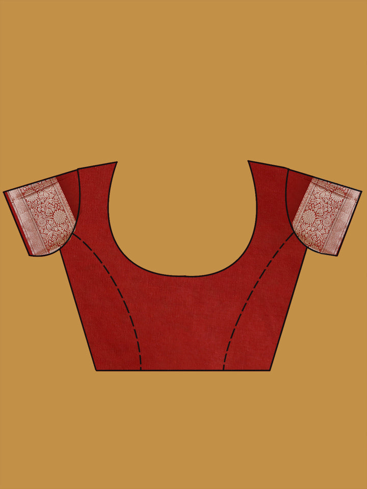 Maroon Zariwork (Gold) Silk Silk Saree