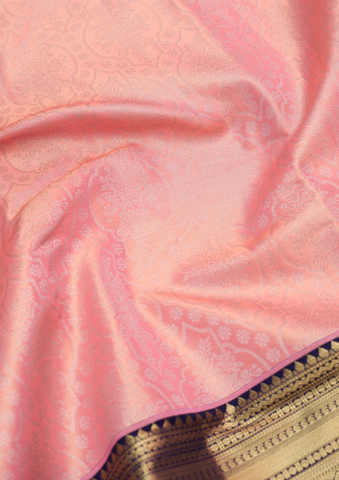 Baby Pink Zariwork (Gold) Silk Silk_Saree