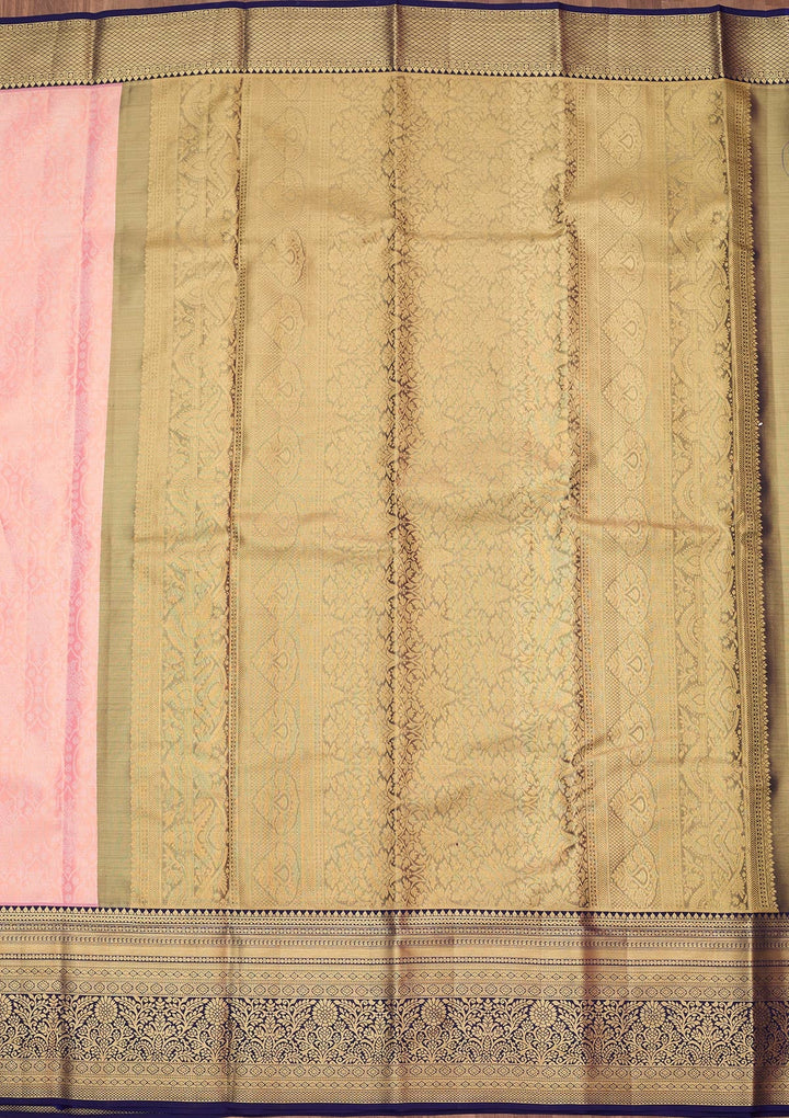Baby Pink Zariwork (Gold) Silk Silk_Saree