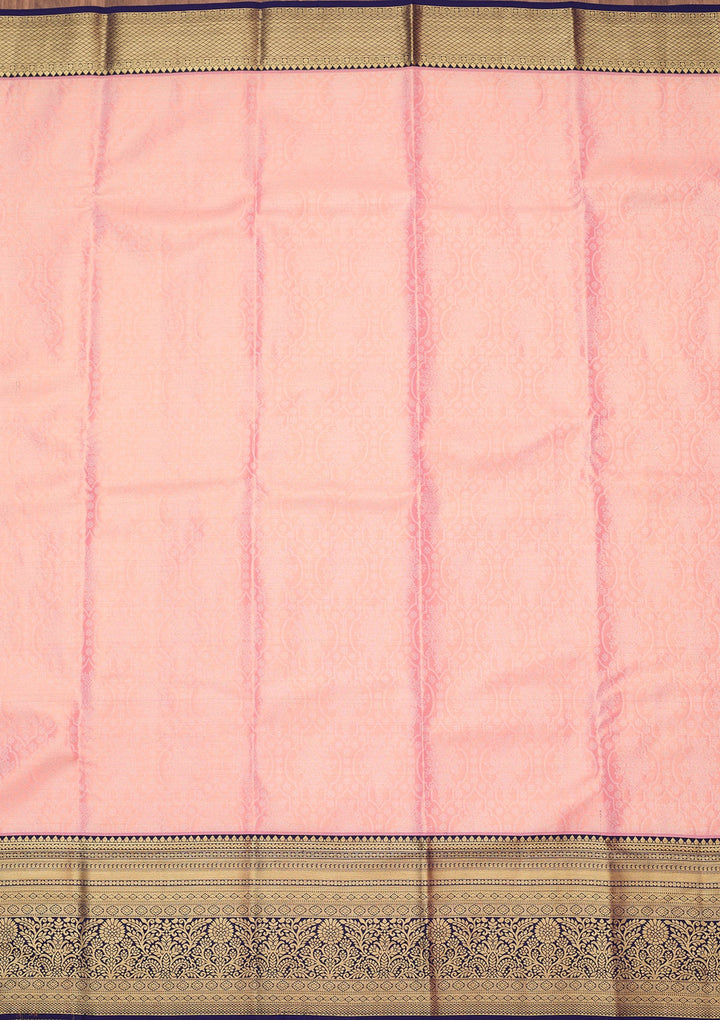 Baby Pink Zariwork (Gold) Silk Silk_Saree