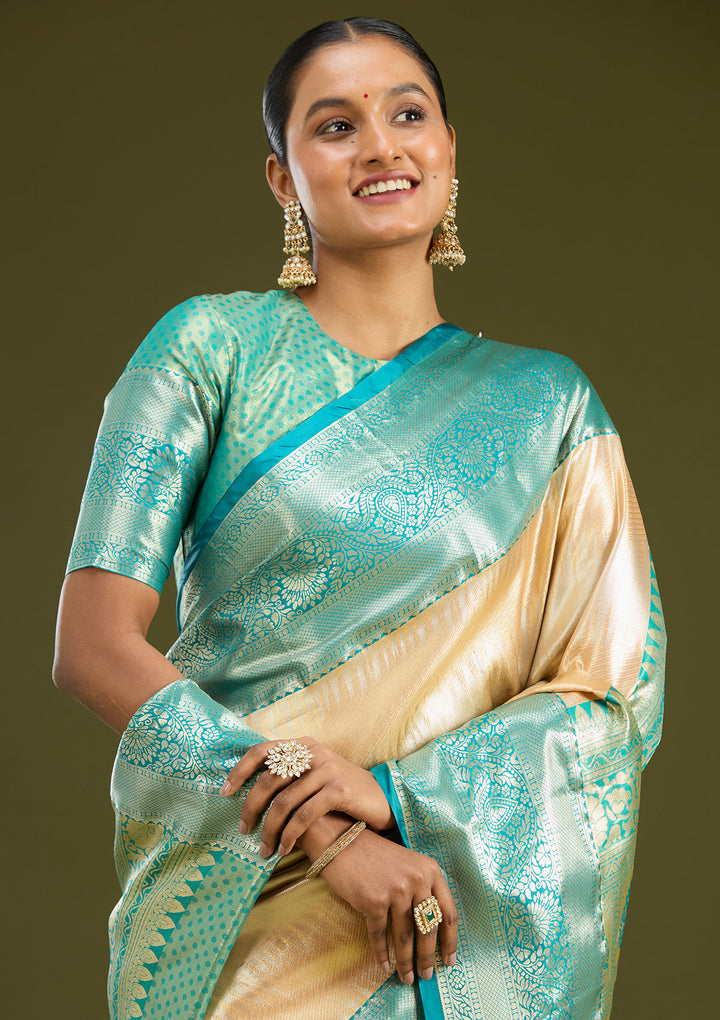 Gold Zariwork (Gold) Silk Silk Saree