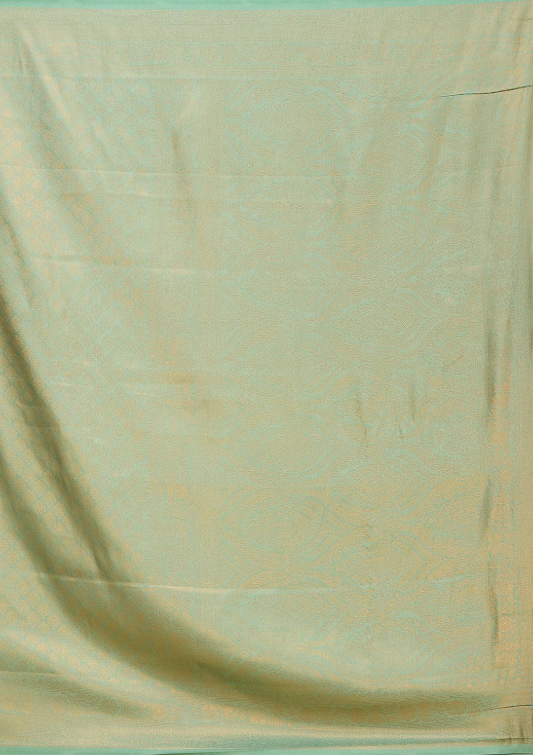 Sea Green Zariwork (Gold) Silk Silk Saree