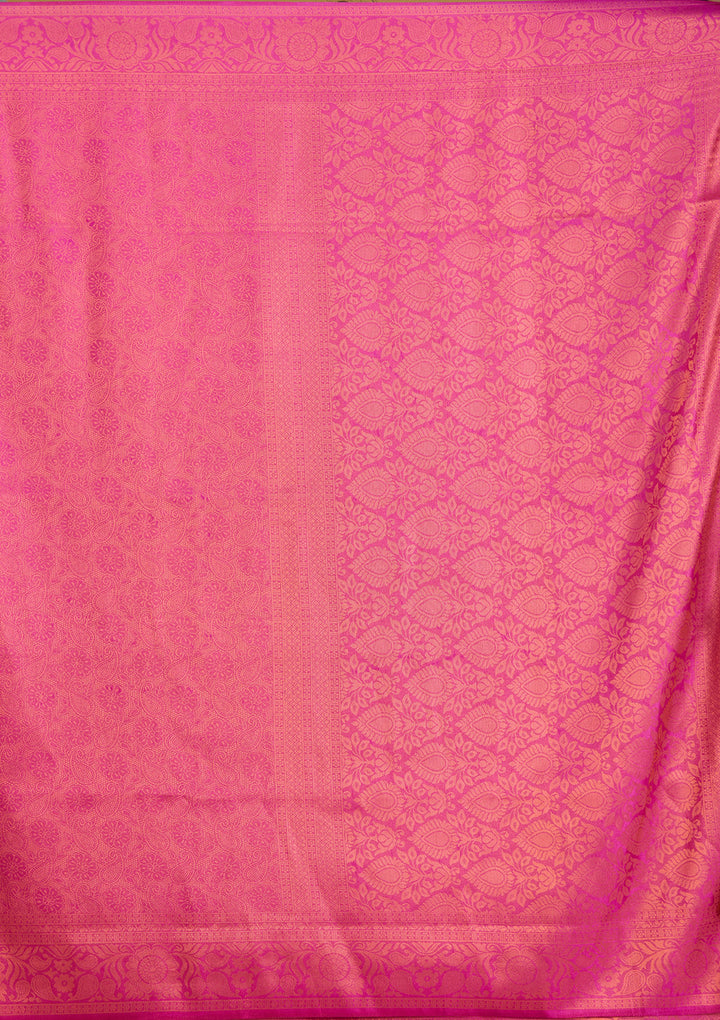 Wine Zariwork (Gold) Silk Silk Saree