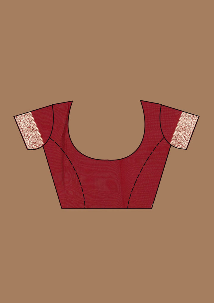 Maroon Zariwork (Gold) Georgette Silk Saree