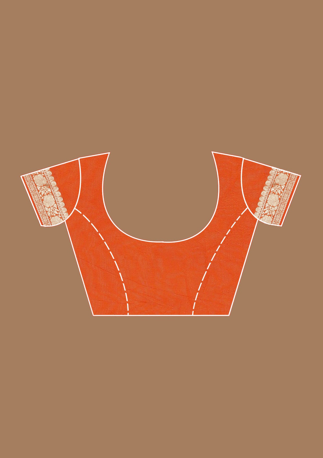 Orange Zariwork (Gold) Satin Silk Saree