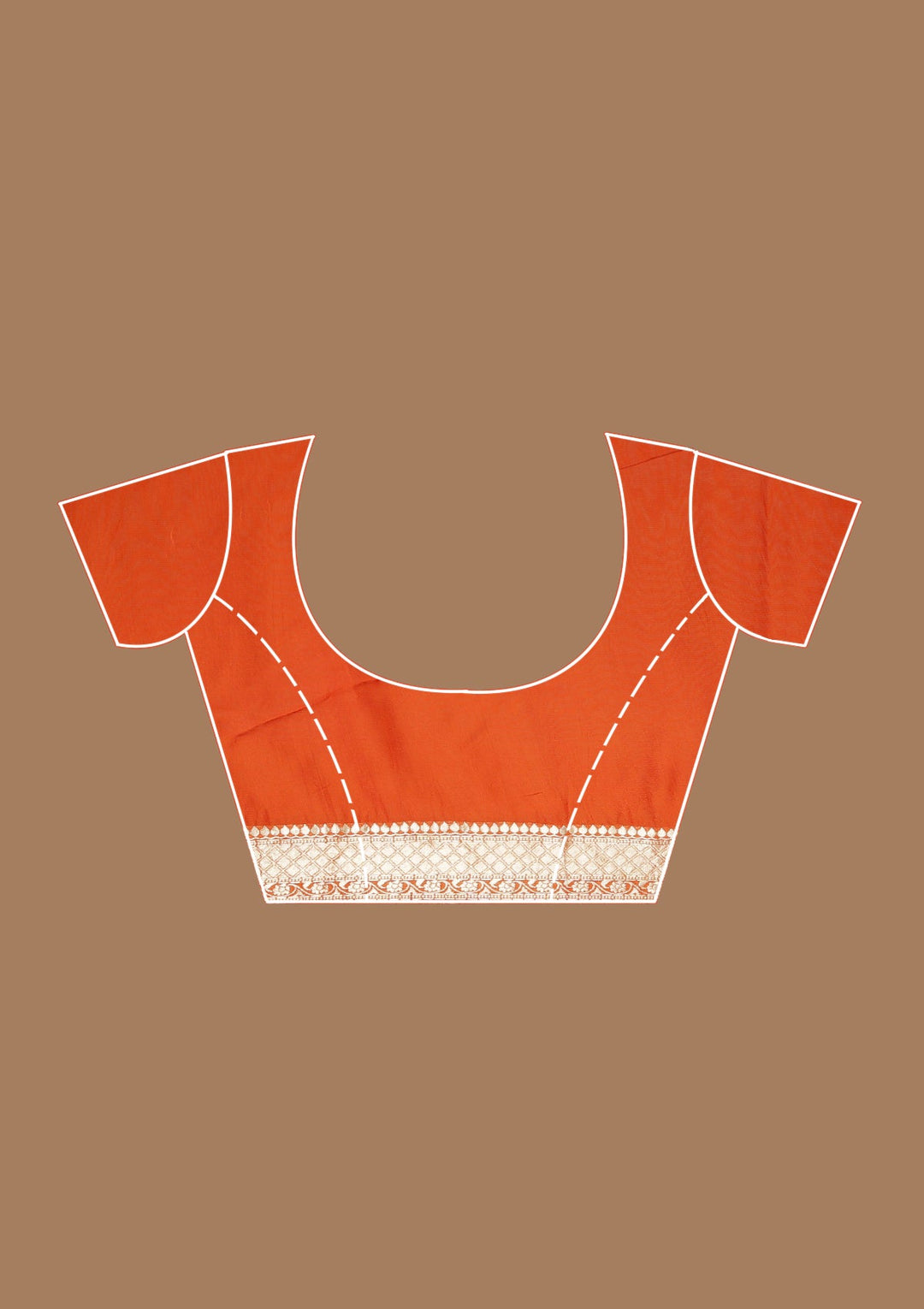 Orange Zariwork (Gold) Georgette Silk Saree