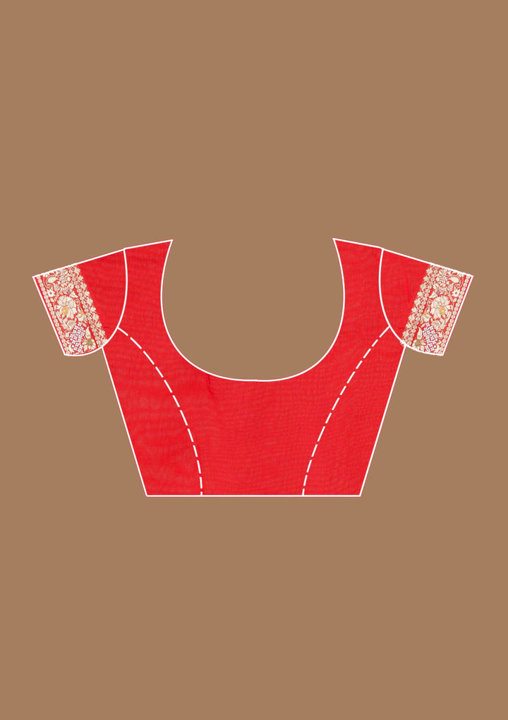 Red Zariwork (Gold) Georgette Silk Saree