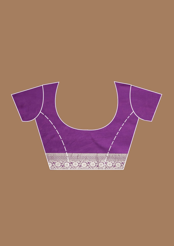 Purple Zariwork (Gold) Satin Silk Saree