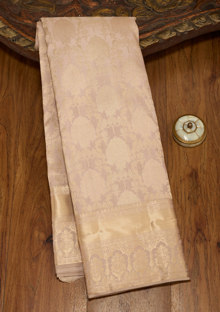 Mauve Zariwork (Gold) Silk Silk Saree