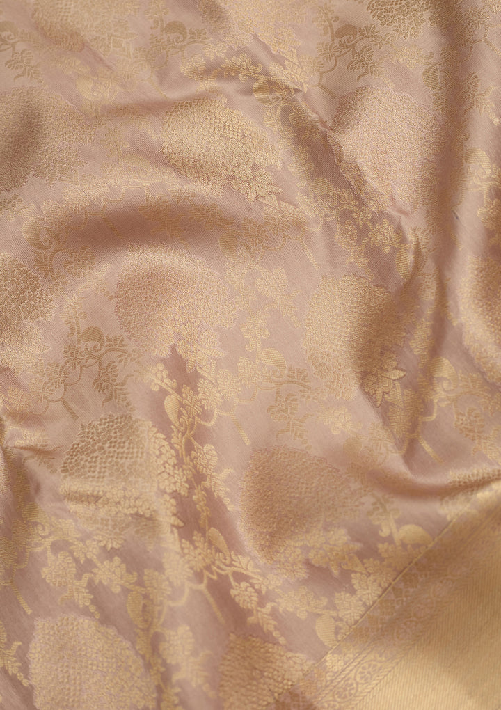 Mauve Zariwork (Gold) Silk Silk Saree