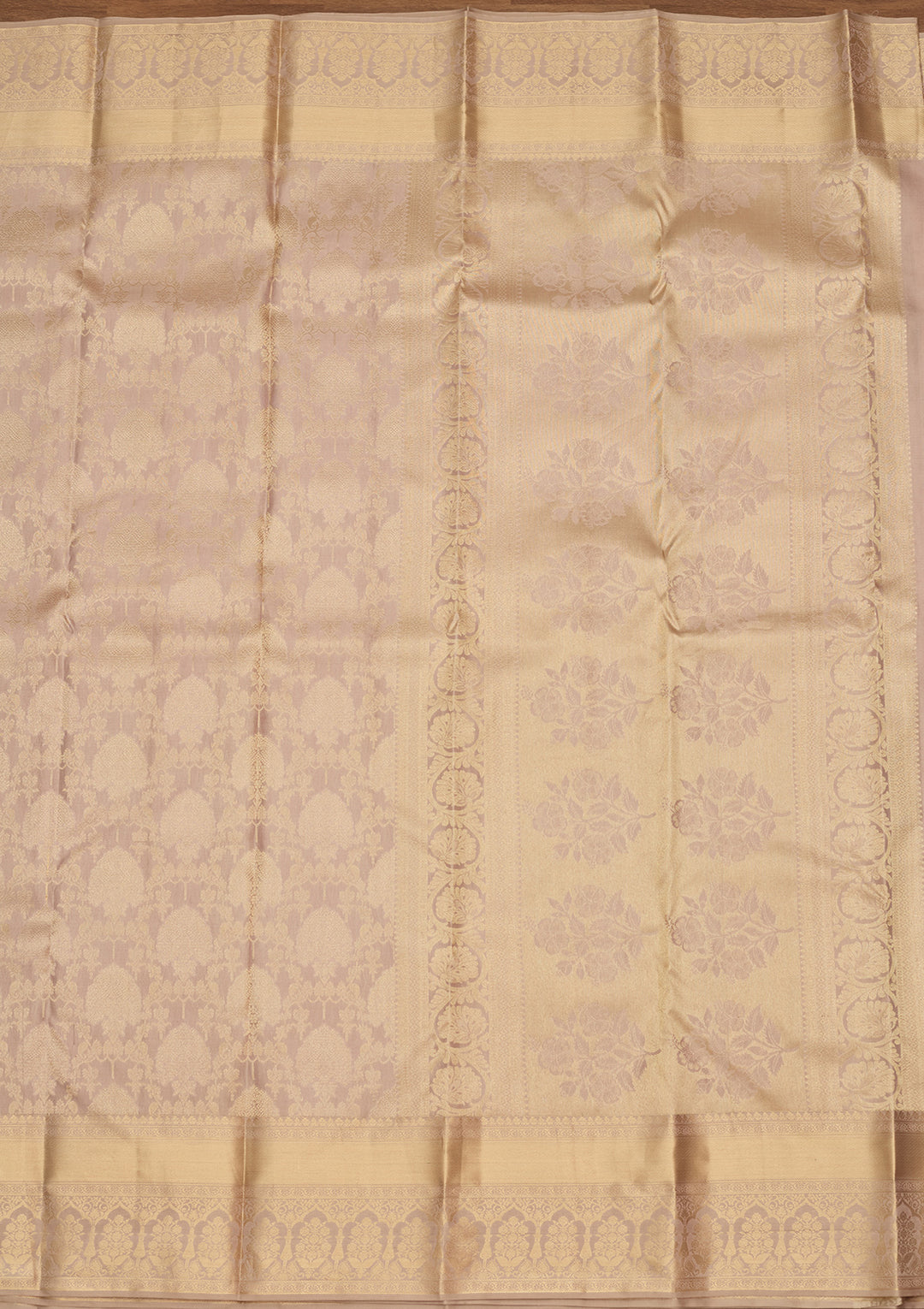 Mauve Zariwork (Gold) Silk Silk Saree