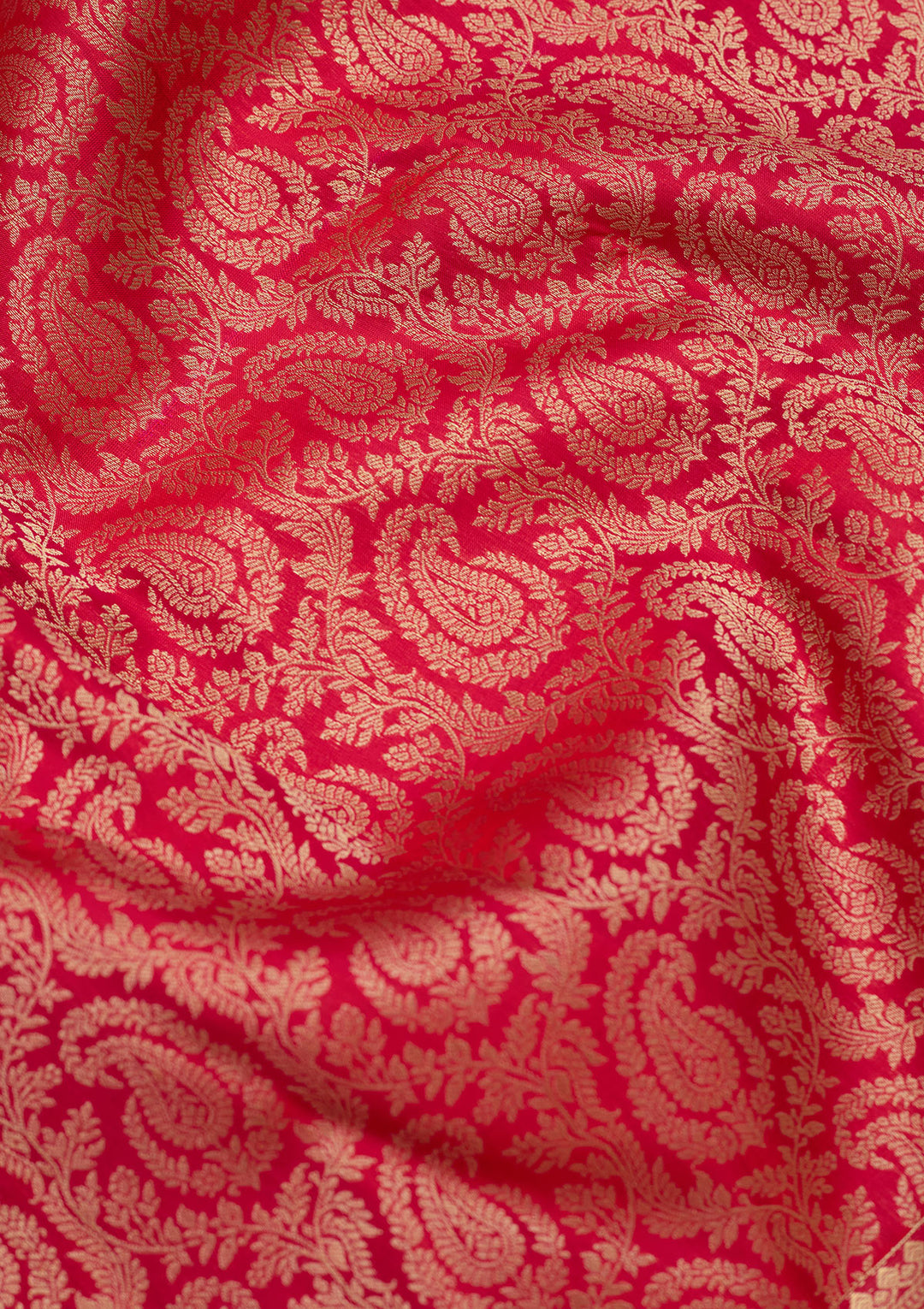 Rani Pink Zariwork (Gold) Silk Silk Saree