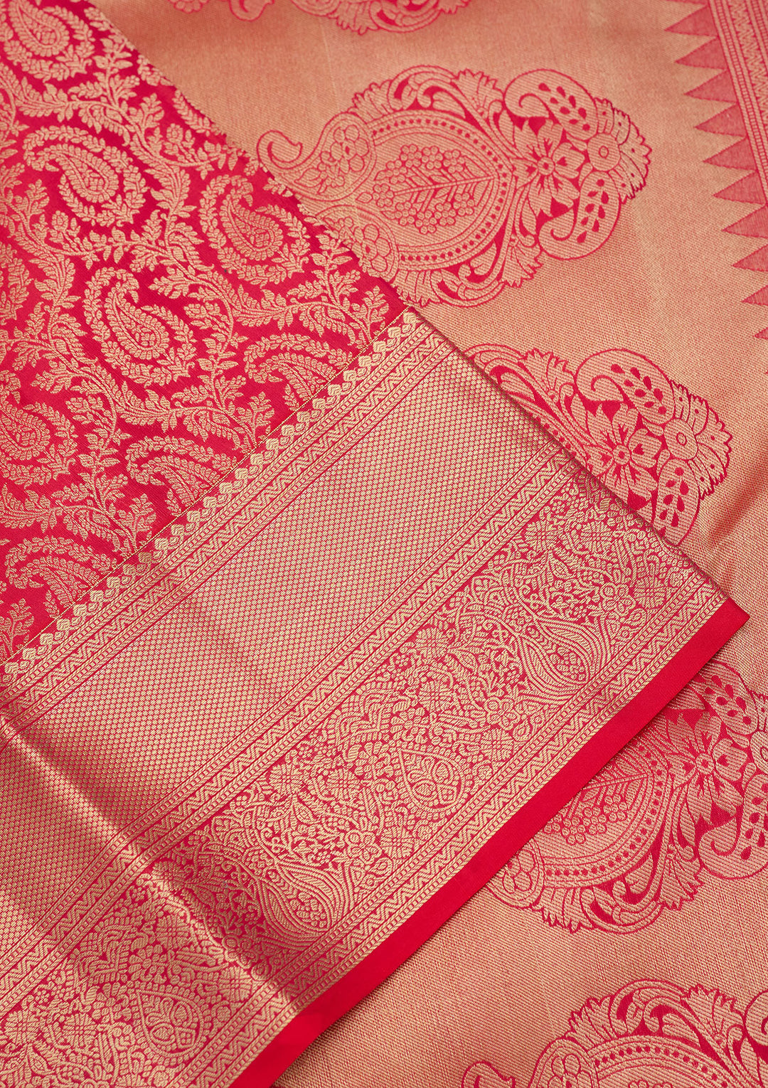 Rani Pink Zariwork (Gold) Silk Silk Saree