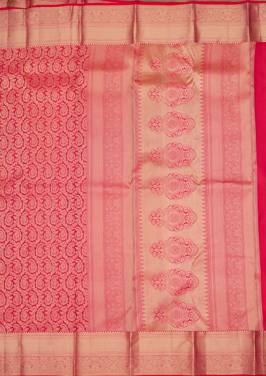 Rani Pink Zariwork (Gold) Silk Silk Saree