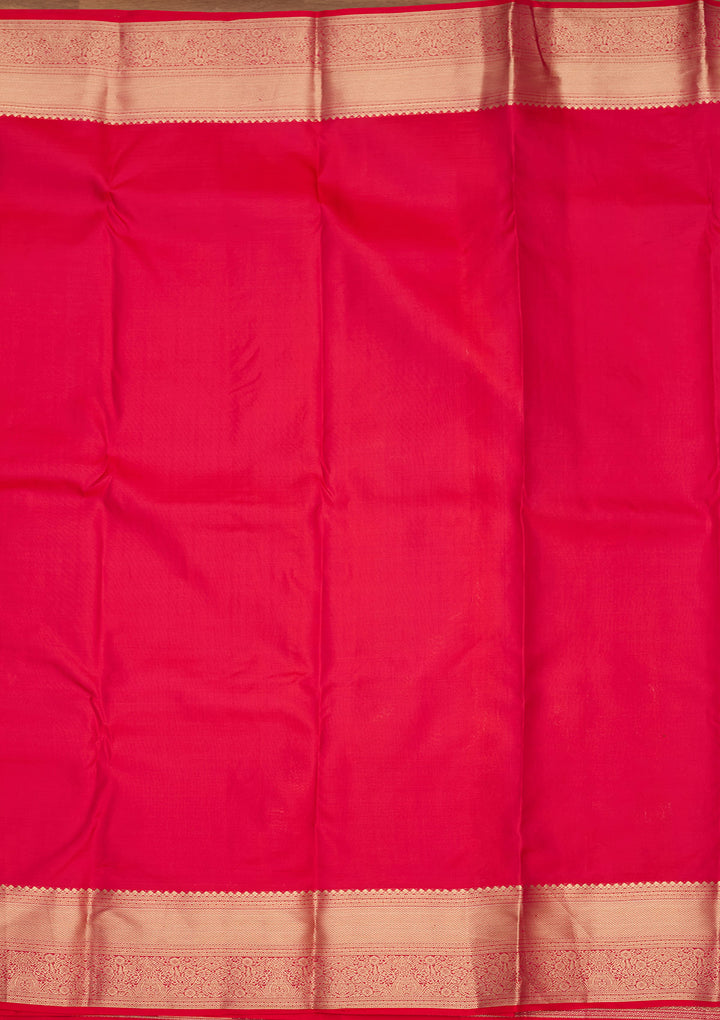 Rani Pink Zariwork (Gold) Silk Silk Saree