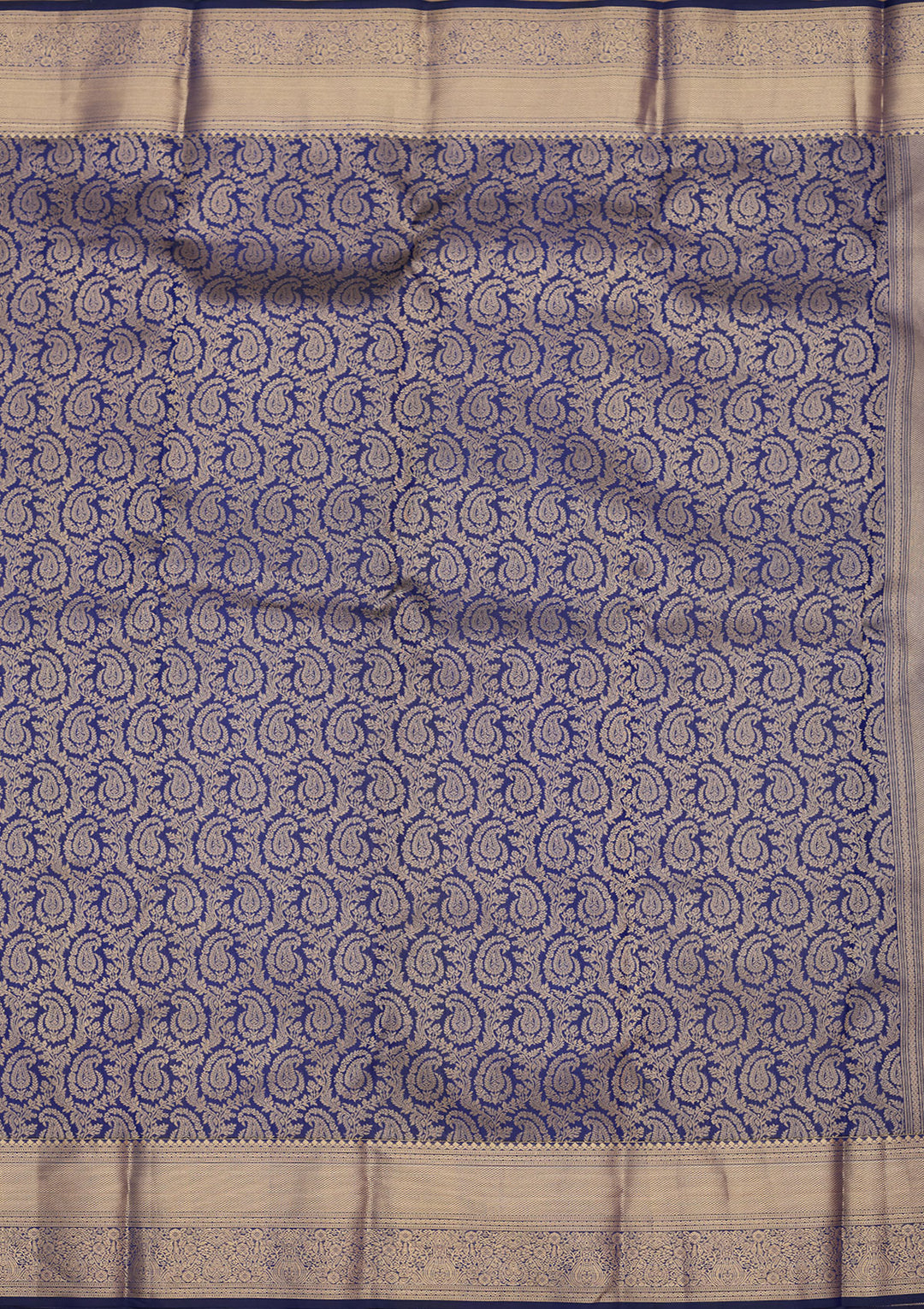 Royal Blue Zariwork (Gold) Silk Silk Saree