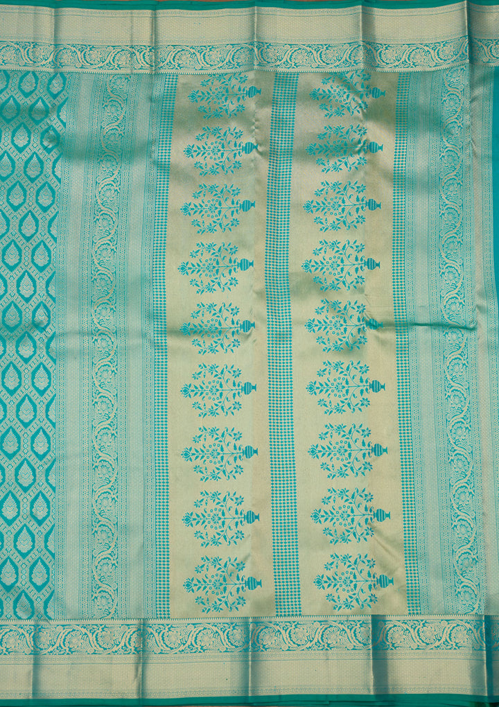 Rama Green Zariwork (Gold) Silk Silk Saree