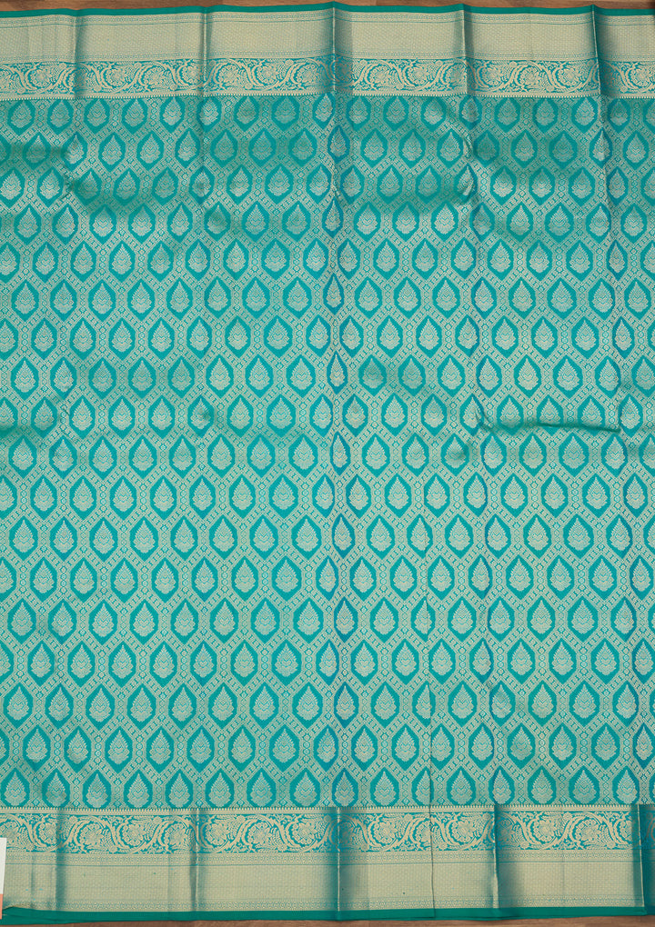 Rama Green Zariwork (Gold) Silk Silk Saree