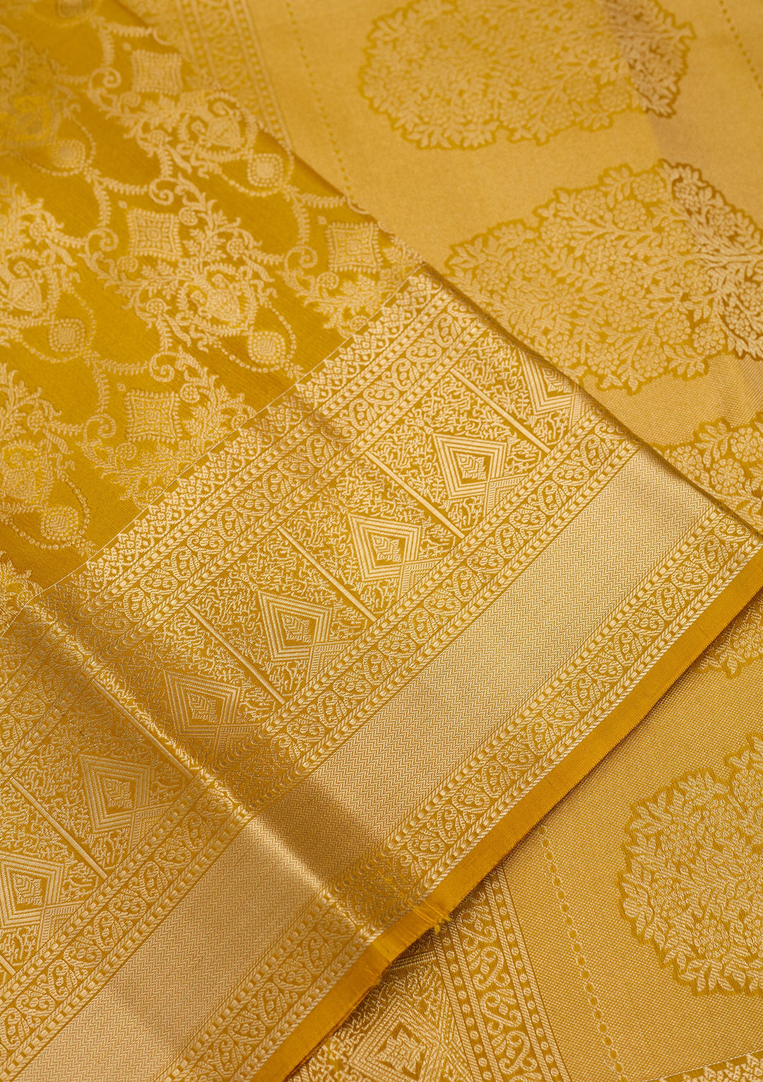 Mustard Zariwork (Gold) Silk Silk Saree