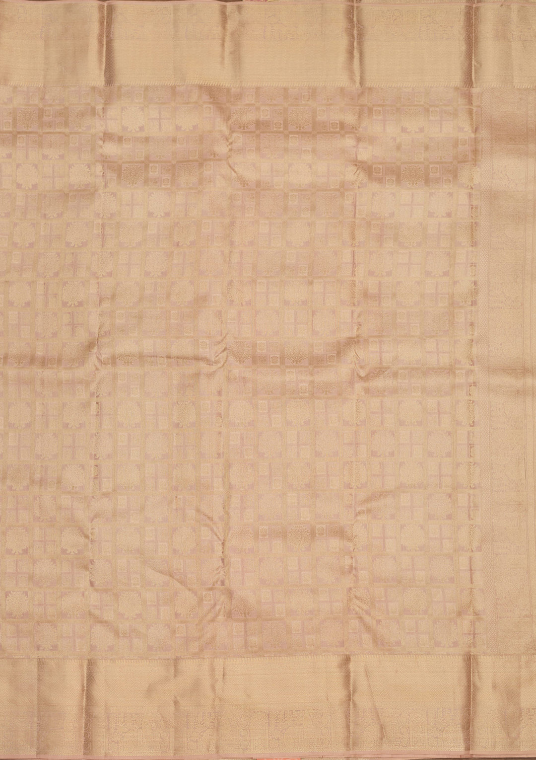 Light Grey Zariwork (Gold) Silk Silk Saree