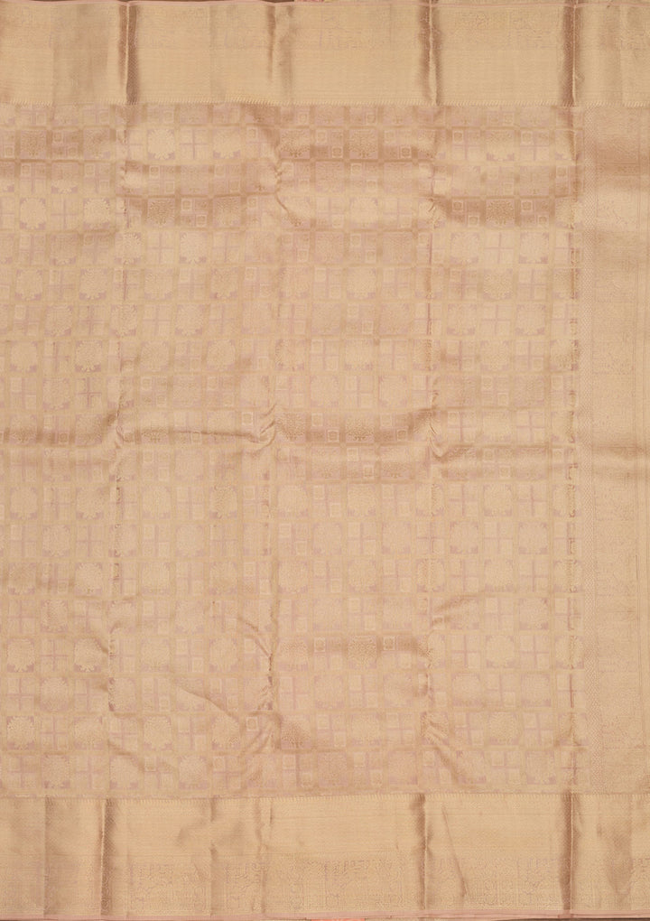 Light Grey Zariwork (Gold) Silk Silk Saree