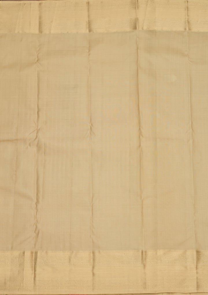 Beige Zariwork (Gold) Silk Silk Saree