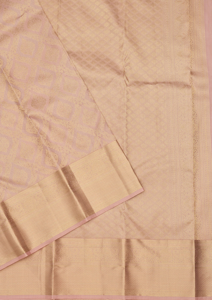 Mauve Zariwork (Gold) Silk Silk Saree